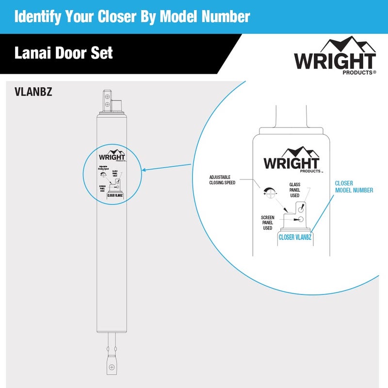 Wright Products Lanai Corrosion Resistant Screen Door Hardware Kit â€“ Pneumatic Closer with Push-Button Latch, No Lock Out, Hold-Open Washer (Transitional, Bronze) - Image 2